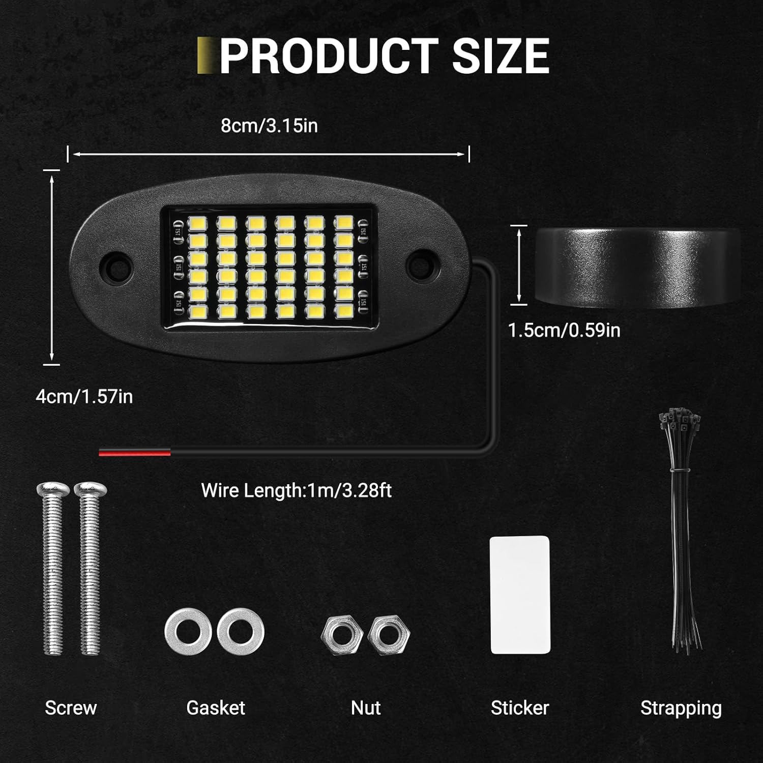 36 LED Chip Pure White Rock Lights